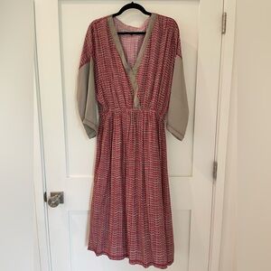 Red and Beige Caftan-Style Dress from Choukrane